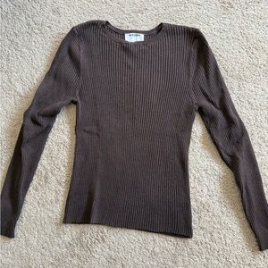Old Navy Chocolate Ribbed Knit Top